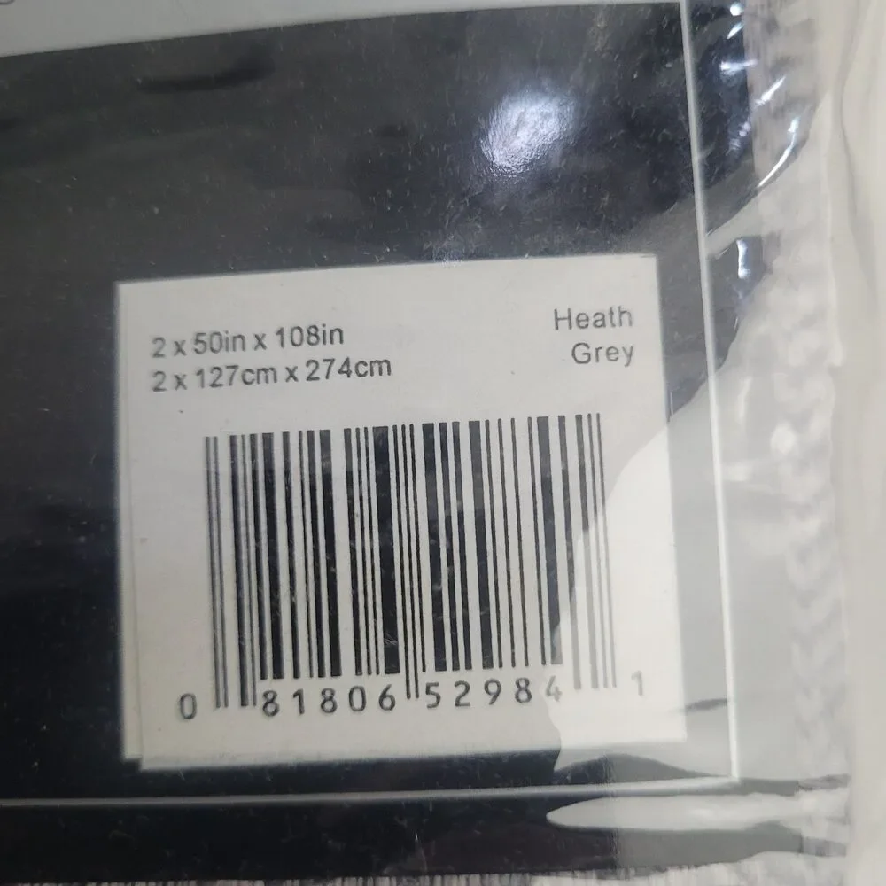 NEW Eclipse Absolute Zero 100% blackout curtain panels Grommet 50x108 'Grey''